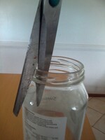 Sharpening the Scissors Using Glass Jar