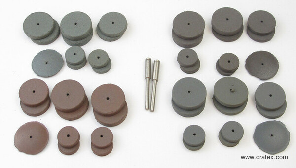 Cratex Small Wheel and Mandrel Kit No. 707 (44 wheels & 2 mandrels)